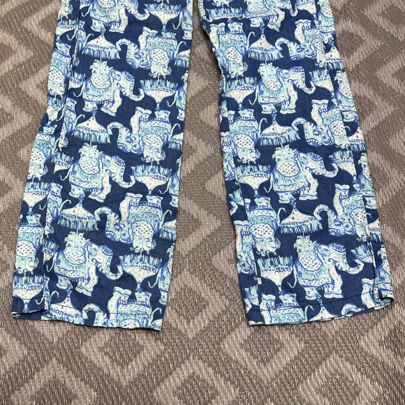 Lilly Pulitzer Florita Linen Pants in Deep Indigo Joy Ride [1449] - Picture 3 of 8